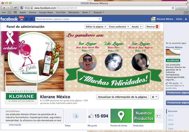 Facebook Klorane