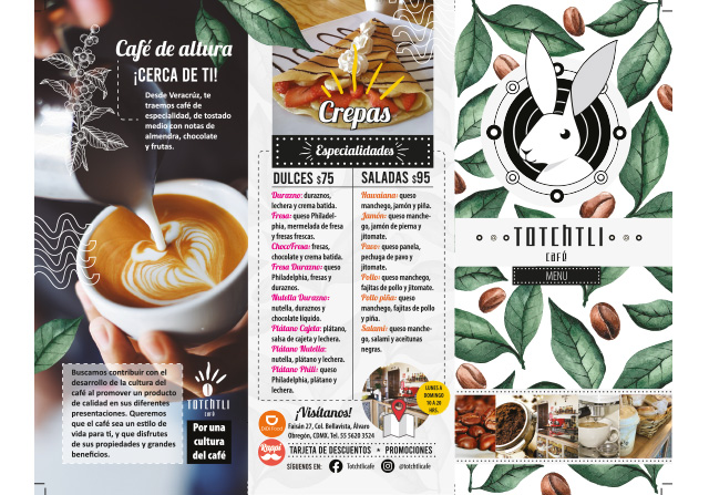 Diseño de tríptico Totchtli Café